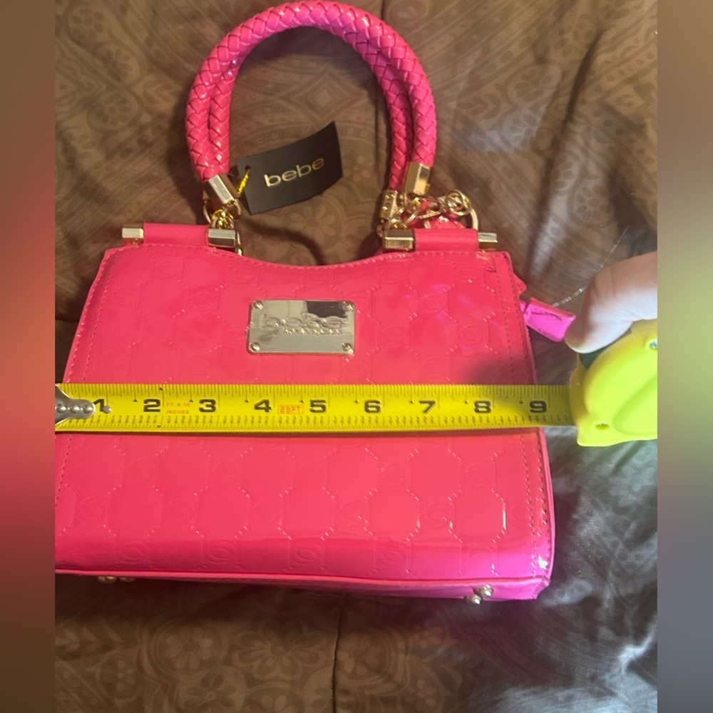 Bebe hot Pink cross body with Gold Accents - Picture 10 of 11